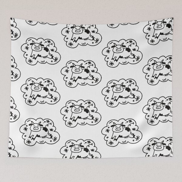 Item preview, Childlike Cow in Cloud Cute Doodle designed and sold by Pryhozha.