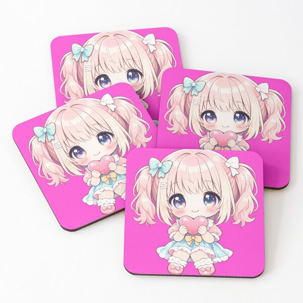 Item preview, Cute Kawaii Anime Chibi Girl Holding Heart Pastel Character designed and sold by Ace01st.