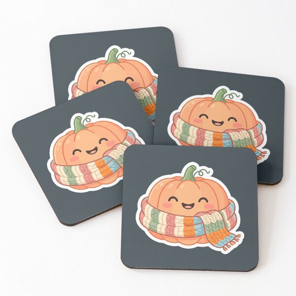 Item preview, Cute Cozy Pumpkin in Scarf – Kawaii Autumn Sticker Design designed and sold by Iras-Art-Corner.