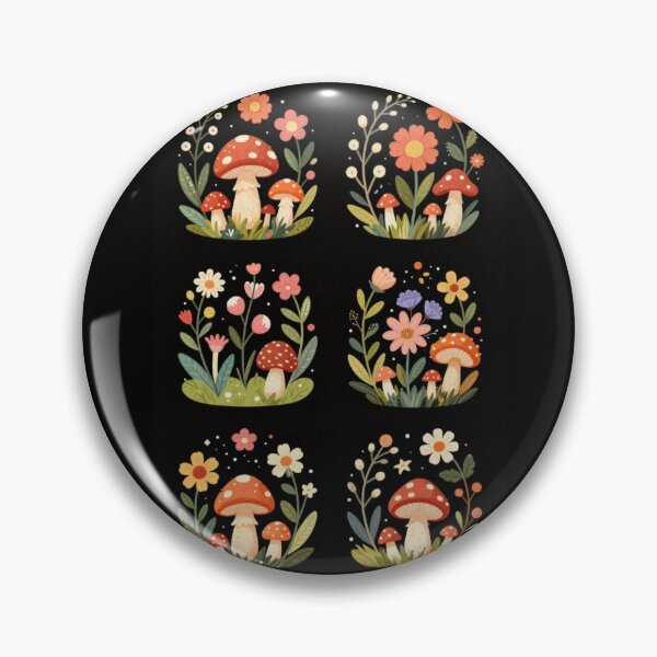 Item preview, Daisies and Mushrooms designed and sold by PatronesKawai.