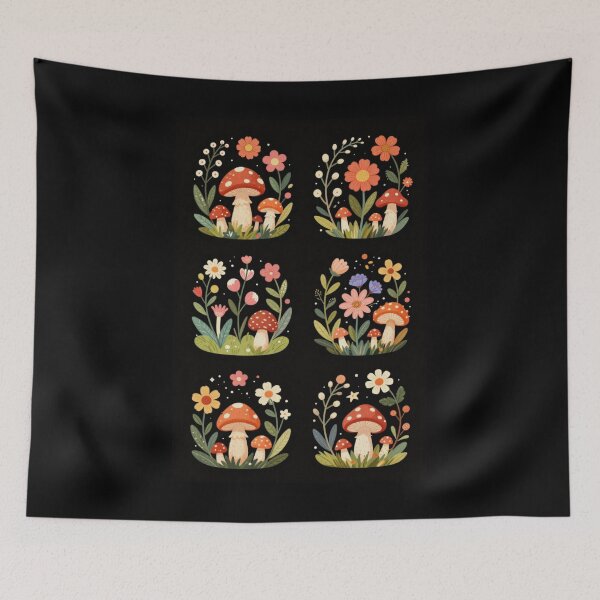 Item preview, Daisies and Mushrooms designed and sold by PatronesKawai.
