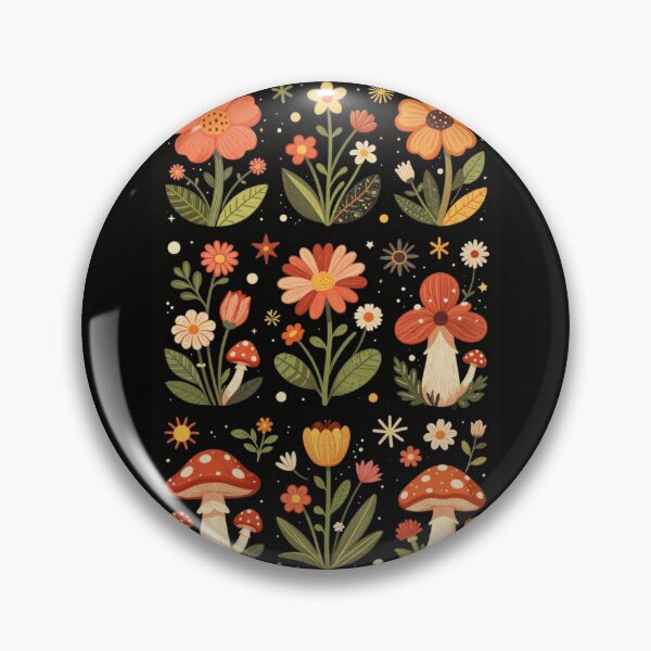 Item preview, Daisies and Mushrooms designed and sold by PatronesKawai.