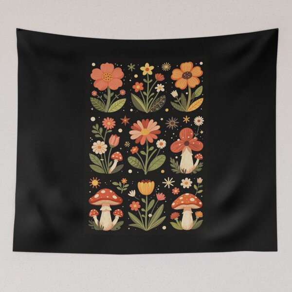 Item preview, Daisies and Mushrooms designed and sold by PatronesKawai.