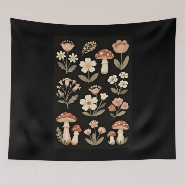 Item preview, Daisies and Mushrooms designed and sold by PatronesKawai.