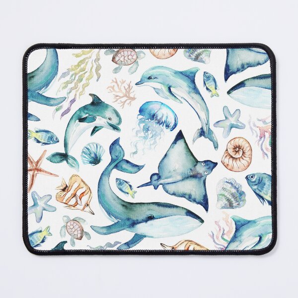 Item preview, watercolor sea ocean animals marine nautical beach designed and sold by art-tee-ua.