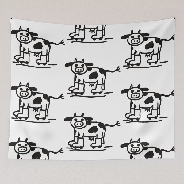 Item preview, Funny Cow on Roller Skates Doodle designed and sold by Pryhozha.