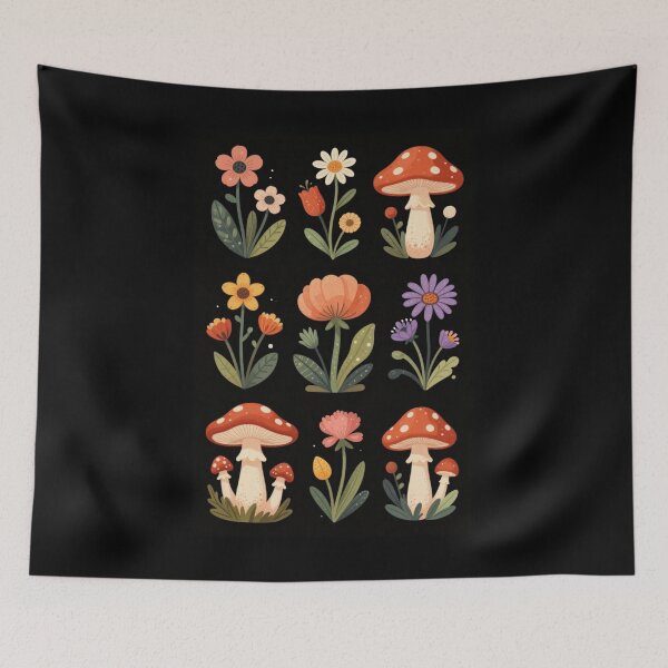Item preview, Daisies and Mushrooms designed and sold by PatronesKawai.