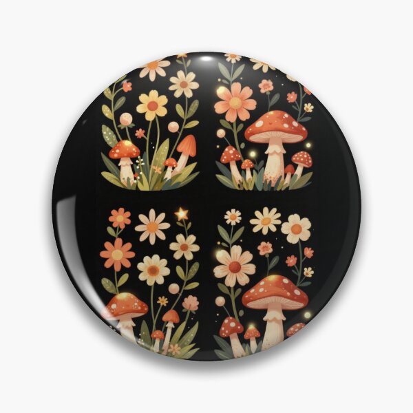 Item preview, Daisies and Mushrooms designed and sold by PatronesKawai.