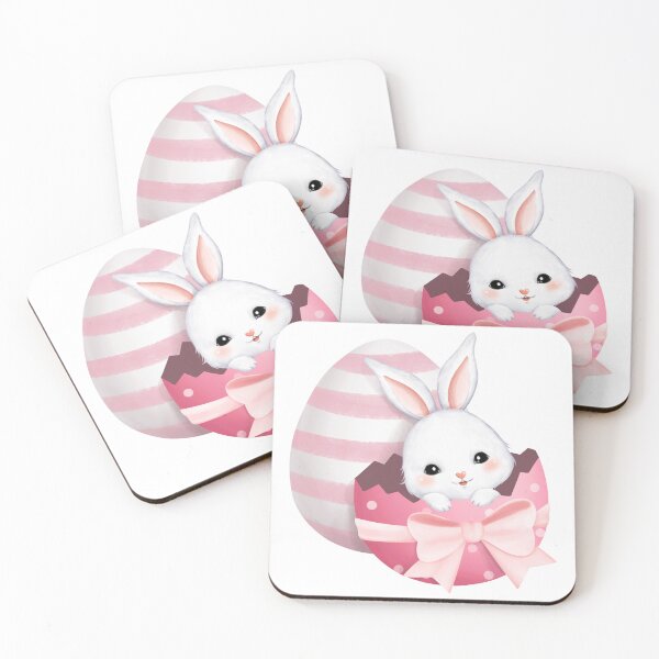 Item preview, White Rabbit and Colorful Easter Eggs - Adorable Spring Holiday Gift designed and sold by FuzionRaptor.