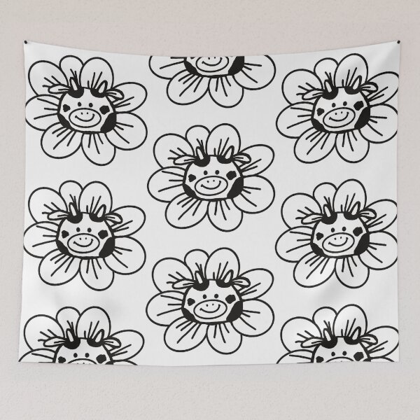 Item preview, Cute Cow Flower Face Funny Doodle designed and sold by Pryhozha.