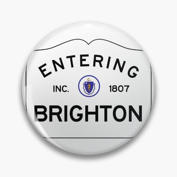 Item preview, Entering Brighton Massachusetts - Commonwealth of Massachusetts Road Sign designed and sold by NewNomads.