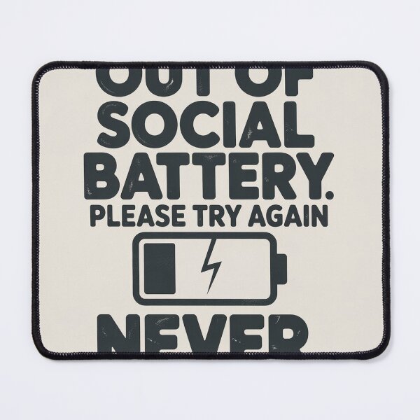 Item preview, Out of Social Battery Please Try Again Never Funny Introvert Gift designed and sold by LeftEarlyClub.