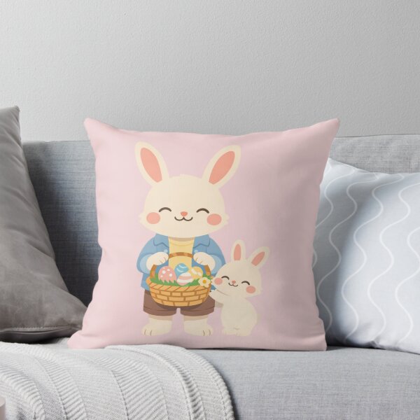 Item preview, Cute Easter Bunny Basket Kawaii Spring Rabbit designed and sold by PunchDrop.