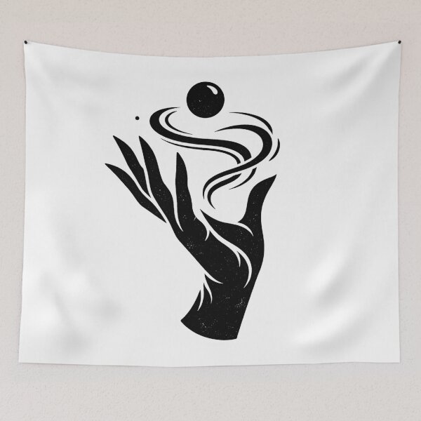 Item preview, Cosmic Energy Hand Symbol – Minimalist Magic Flow, Celestial Power, Abstract Spiritual Art designed and sold by MonkeyVibe.