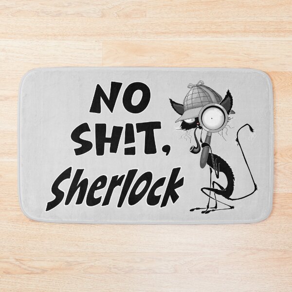 Item preview, "No Shit, Sherlock" Black Cat Meme designed and sold by BluedarkArt.