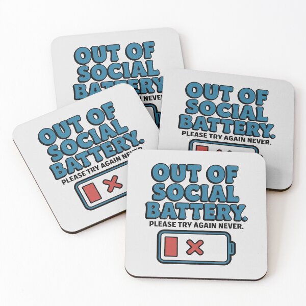 Item preview, Out of Social Battery Please Try Again Never Blue Funny Introvert Gift designed and sold by LeftEarlyClub.
