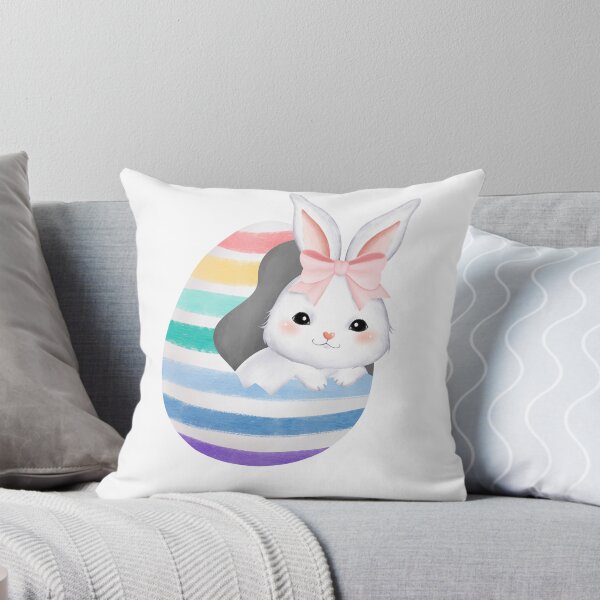 Item preview, White Rabbit and Colorful Easter Eggs - Adorable Spring Holiday Gift designed and sold by FuzionRaptor.
