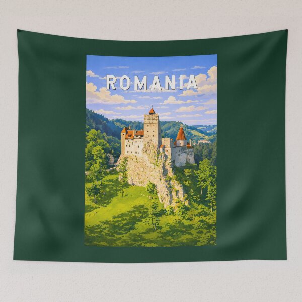 Item preview, Romania Illustration Travel Art Vintage designed and sold by KrisSidDesigns.