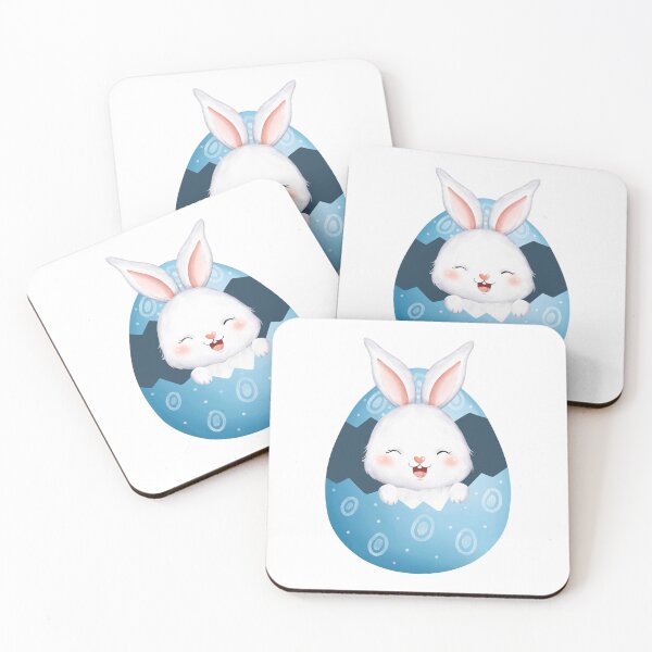 Item preview, White Rabbit Colorful Eggs - Adorable Spring Vibe designed and sold by FuzionRaptor.