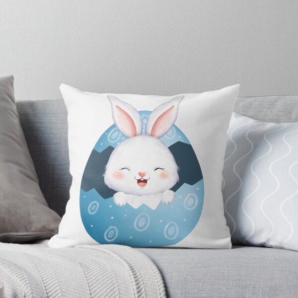 Item preview, White Rabbit Colorful Eggs - Adorable Spring Vibe designed and sold by FuzionRaptor.