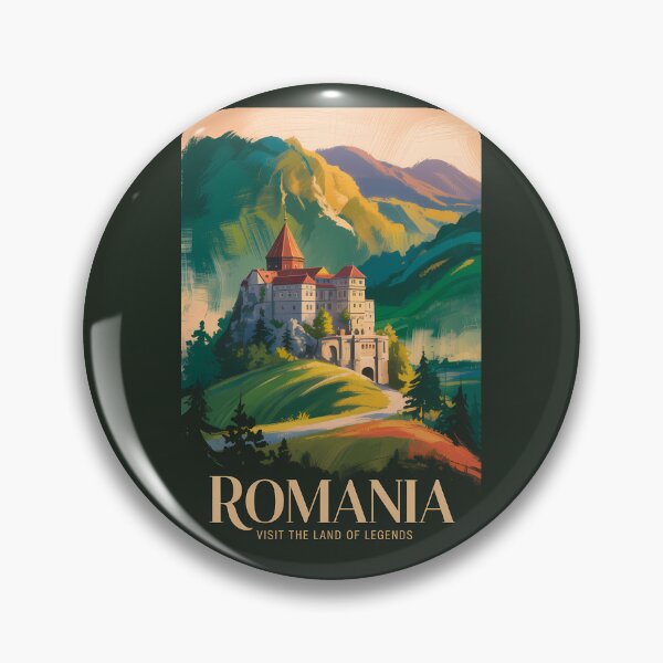 Item preview, Romania Castle Landscape Illustration Travel Art Vintage designed and sold by KrisSidDesigns.