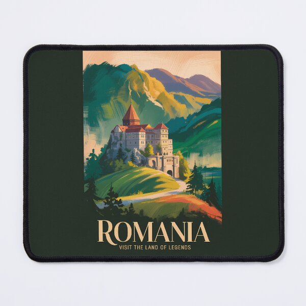 Item preview, Romania Castle Landscape Illustration Travel Art Vintage designed and sold by KrisSidDesigns.