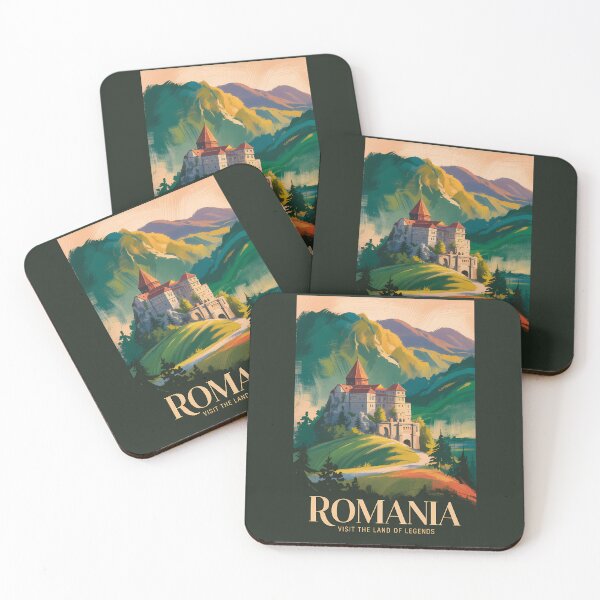 Item preview, Romania Castle Landscape Illustration Travel Art Vintage designed and sold by KrisSidDesigns.
