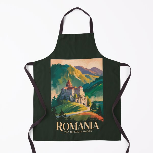 Item preview, Romania Castle Landscape Illustration Travel Art Vintage designed and sold by KrisSidDesigns.