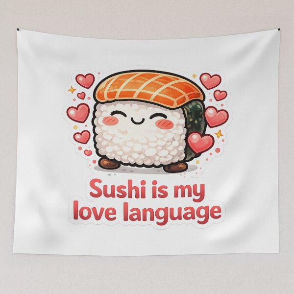 Item preview, Sushi Is My Love Language Cute Kawaii Sushi designed and sold by MarinaBlackArt.
