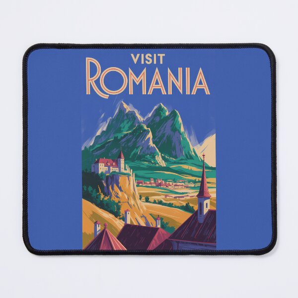 Item preview, Romania Landscape Illustration Travel Art Vintage designed and sold by KrisSidDesigns.