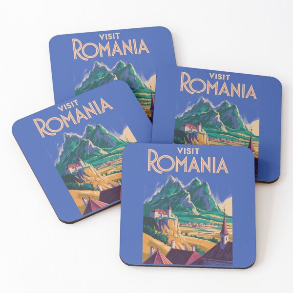 Item preview, Romania Landscape Illustration Travel Art Vintage designed and sold by KrisSidDesigns.
