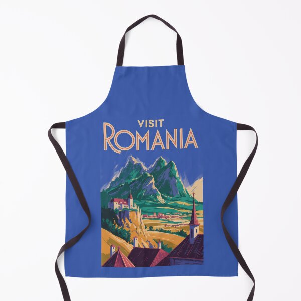 Item preview, Romania Landscape Illustration Travel Art Vintage designed and sold by KrisSidDesigns.