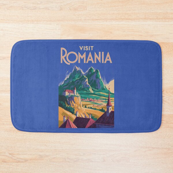 Item preview, Romania Landscape Illustration Travel Art Vintage designed and sold by KrisSidDesigns.