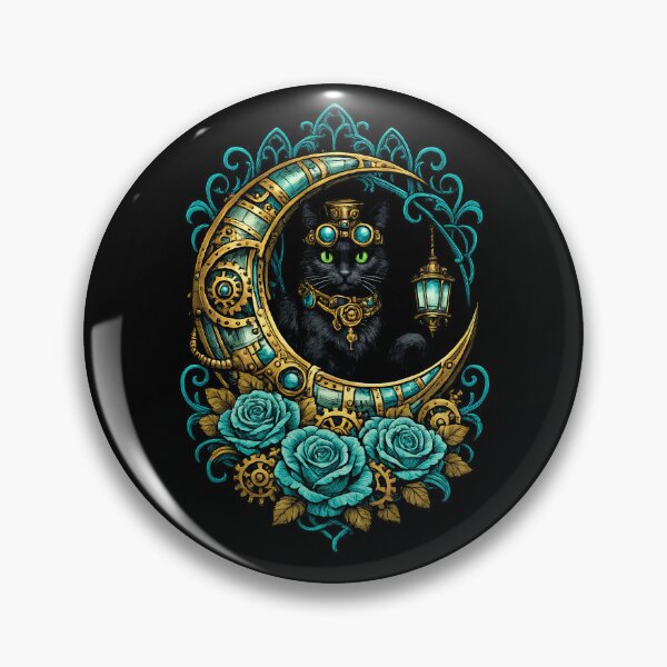 Item preview, Gothic Fourteenth Century Steampunk Black Cat designed and sold by scicilysimonee.