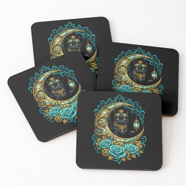 Item preview, Gothic Fourteenth Century Steampunk Black Cat designed and sold by scicilysimonee.