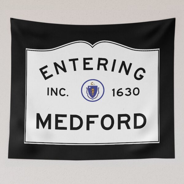 Item preview, Entering Medford Massachusetts - Commonwealth of Massachusetts Road Sign  designed and sold by NewNomads.