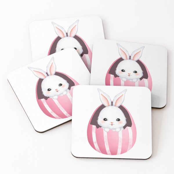 Item preview, White Rabbit Colorful Eggs - Adorable Spring Vibe designed and sold by FuzionRaptor.