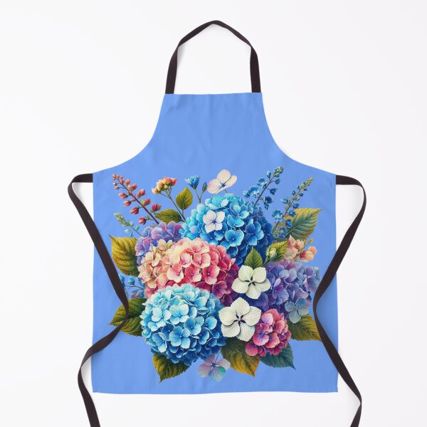 Item preview, Multicolored Hydrangea Hortensia Flowers on Blue Shapes Mania designed and sold by Shapes-Mania.
