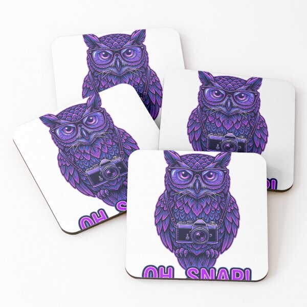 Item preview, Wise Owl Photographer Retro 80s Neon - Hipster Owl Vintage Camera - Oh Snap designed and sold by Hinata04.