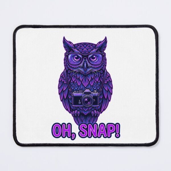 Item preview, Wise Owl Photographer Retro 80s Neon - Hipster Owl Vintage Camera - Oh Snap designed and sold by Hinata04.