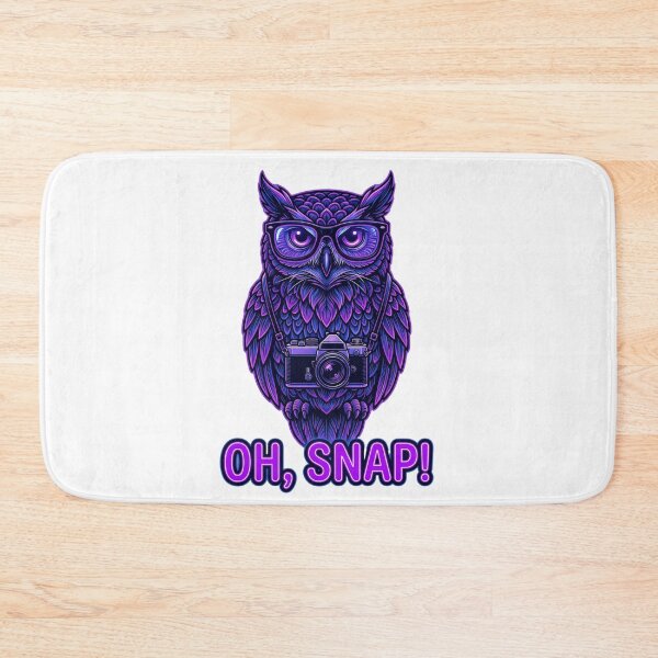 Item preview, Wise Owl Photographer Retro 80s Neon - Hipster Owl Vintage Camera - Oh Snap designed and sold by Hinata04.