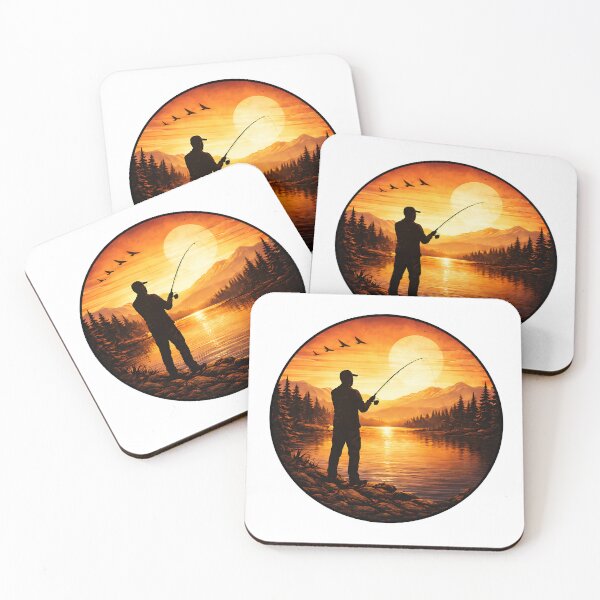 Item preview, Fishing Sunset Lake National Park Badge T-Shirt | Vintage Angler Outdoor Design designed and sold by Digital Culture Studio.
