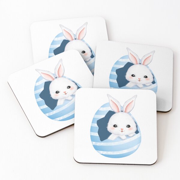 Item preview, White Rabbit with Colorful Spring Eggs - Adorable Easter Holiday Gift designed and sold by FuzionRaptor.