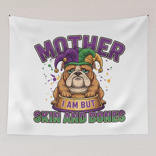 Item preview, mardi gras bulldog funny skinny dog design designed and sold by ArtDesignTp.