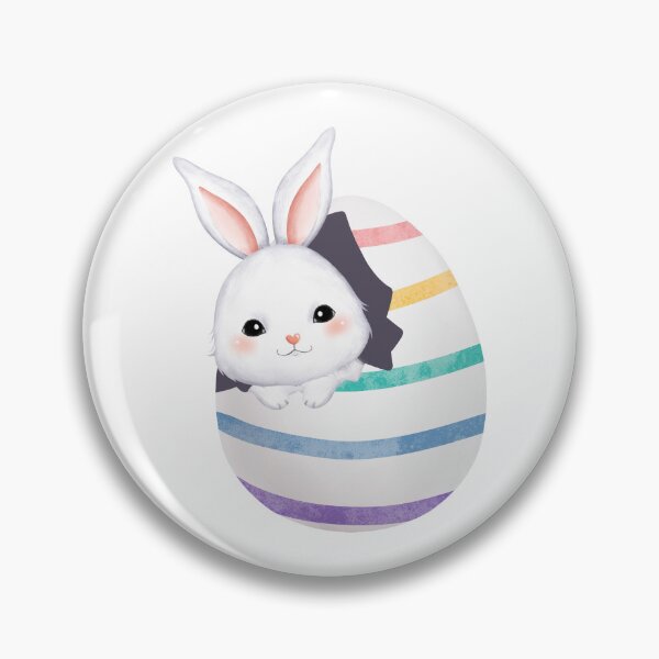 Item preview, White Rabbit Colorful Eggs - Adorable Spring Vibe designed and sold by FuzionRaptor.