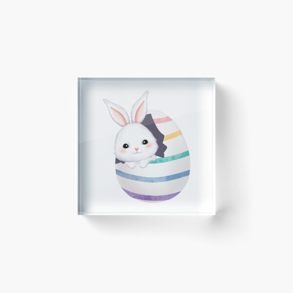 Item preview, White Rabbit Colorful Eggs - Adorable Spring Vibe designed and sold by FuzionRaptor.
