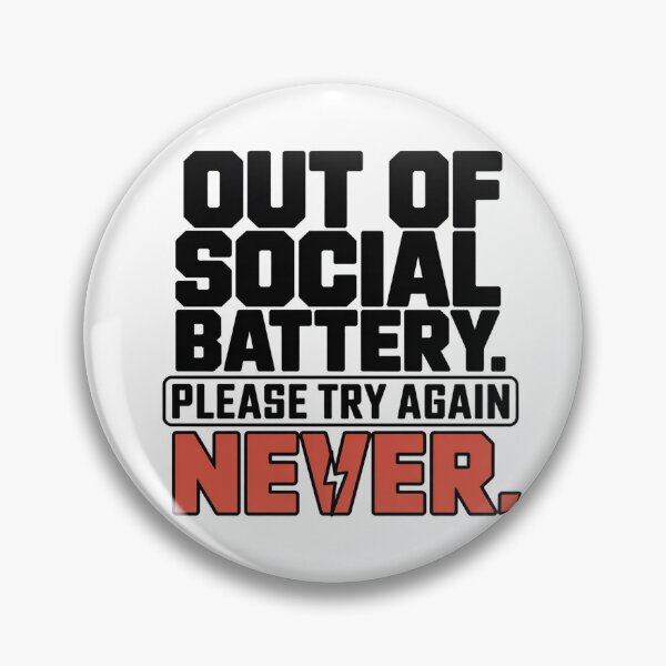 Item preview, Out of Social Battery Please Try Again Never Minimalist Introvert Tee designed and sold by LeftEarlyClub.