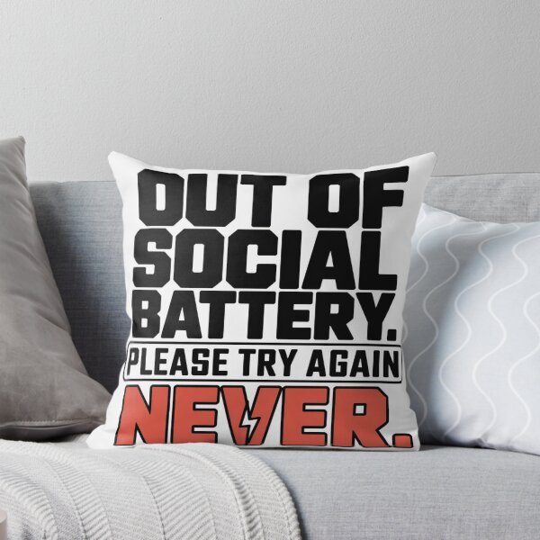 Item preview, Out of Social Battery Please Try Again Never Minimalist Introvert Tee designed and sold by LeftEarlyClub.