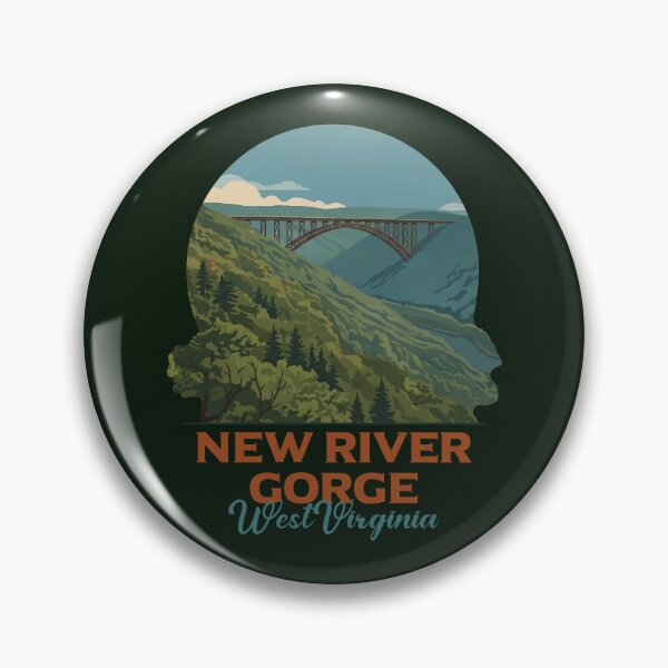 Item preview, New River Gorge National Park West Virginia Retro Badge Art designed and sold by LinaValearte.
