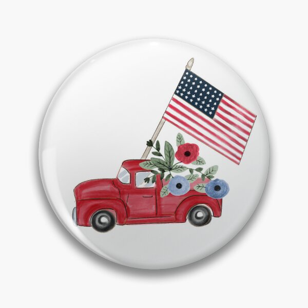 Item preview, Patriotic Red Truck designed and sold by Road Home Quilting.
